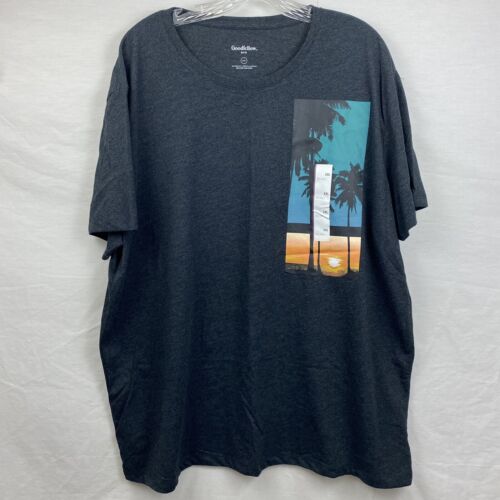 Goodfellow Mens Shirt 2XL Palms Sunset Short Sleeve Graphic Standard Fit Tee New - 第 2/6 張圖片