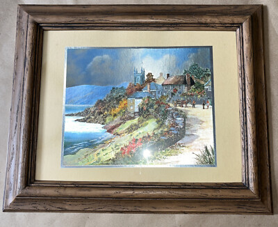 Vintage Dufex Foil And Velvet? England 17.5  X 14.5  Frame Read