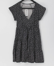 URBAN OUTFITTERS CARBON FLORAL CAP SLEEVE DRESS ELASTIC WAISTBAND SIZE S NWT $49