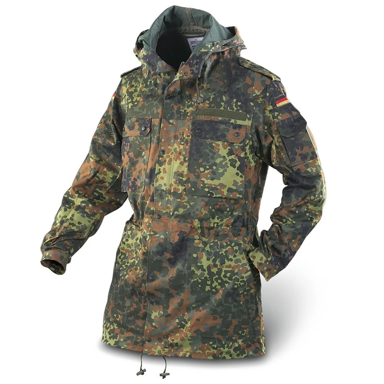 German Bundeswehr FLECKTARN Camo PARKA Jacket with Hood MEDIUM VGC
Opens in a new window or tab