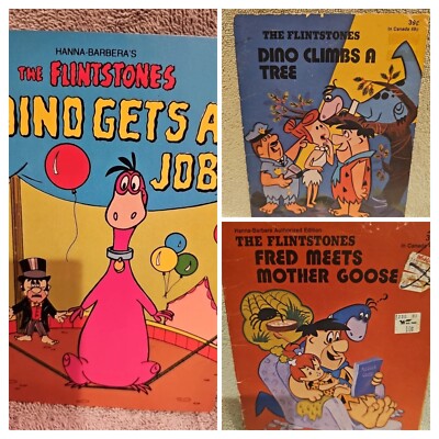 Flintstones:Dino Gets Job, Dino Climbs Tree & Fred Meets Mother Goose, 3 bk set