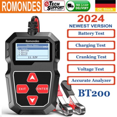 Romondes BT200 12V Auto Batterietester Digital Analyzer Tester 100-2000CCA LKW