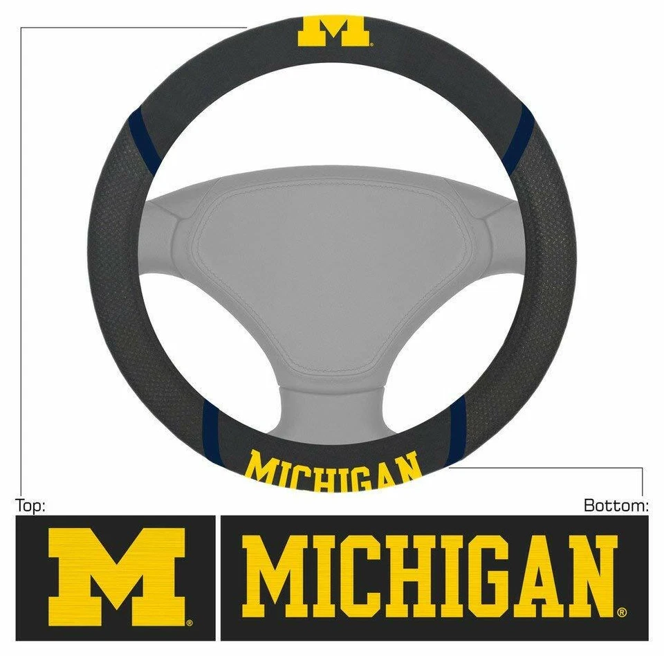 New 5pc NCAA Michigan Wolverines Car Truck Floor Mats & Steering Wheel Cover - Изображение 4 из 4