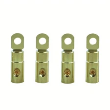 4 AWG Gauge Gold Ring Set Screw Battery Ring Terminals 4 Gauge Wire Connectors