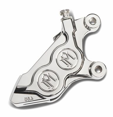 Performance Machine 4 Piston Front Left Caliper Harley M8 FL FX 17-Up Chrome