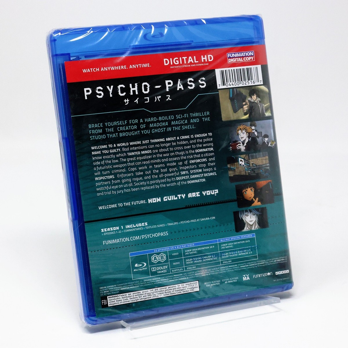 Psycho-Pass Complete Season One 1 Anime Blu-ray 704400025167