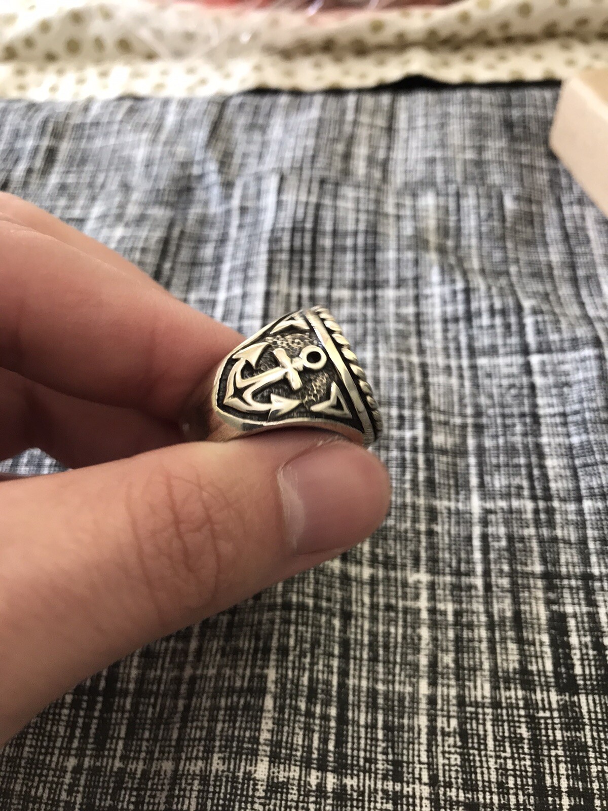 Jolly Roger Pirate Ring Size 8 Sterling Silver Unbranded Not Clocks