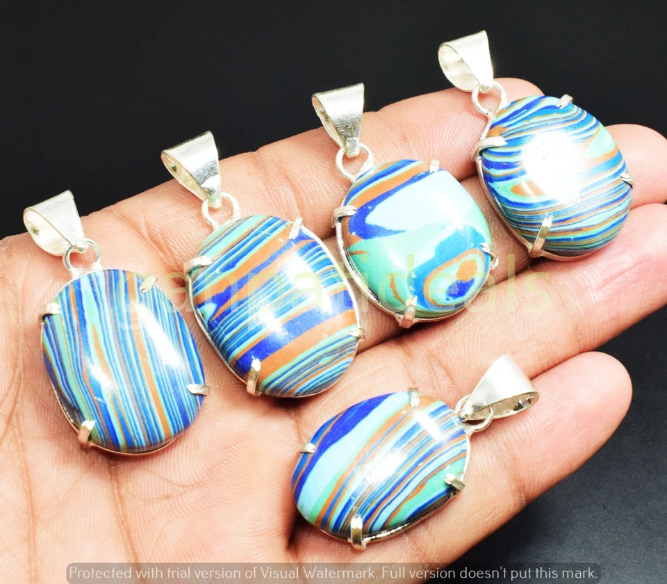 ¡Venta a granel! Lote al por mayor de colgantes de piedras preciosas de calílice arco iris enchapados en plata 925 Foto 2 de 4