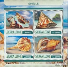 sierra leone sierra-léonais 8535-8538 Feuille miniature neuf 2017 mollusques biv