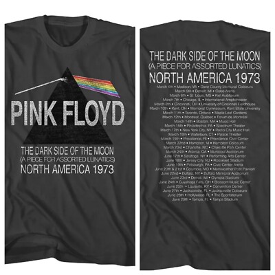 Official T Shirt PINK FLOYD DSOTM '73 2 Sided North America Tour Smoke Cotton