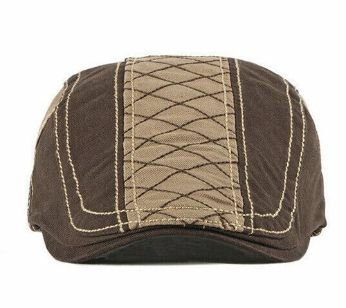 Cotton Newsboy Hats Men Flat Cap Irish Cabbie Beret Splicing Classic Driving Hat - Picture 8 of 18