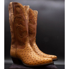 Cowboy Men's Western Tan Animal Print Performance Boots Square Toe Boot For Men