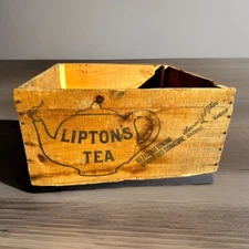 Antique LIPTONS TEA THOMAS J. LIPTON WOOD BOX PACKING CRATE Duluth MN Rare