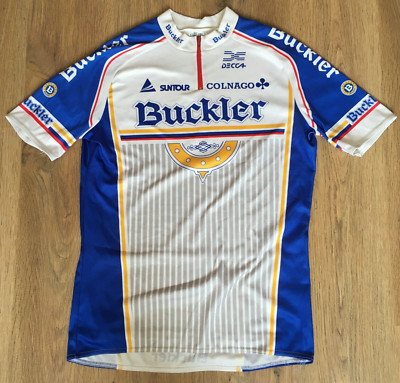 Maillot Cycliste Vintage Buckler Colnago Decca – Taille XL – Bleu – RARE