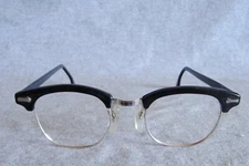 s/c shuron eyeglass frames browline vintage horn rim 46-22-5-6-1/4