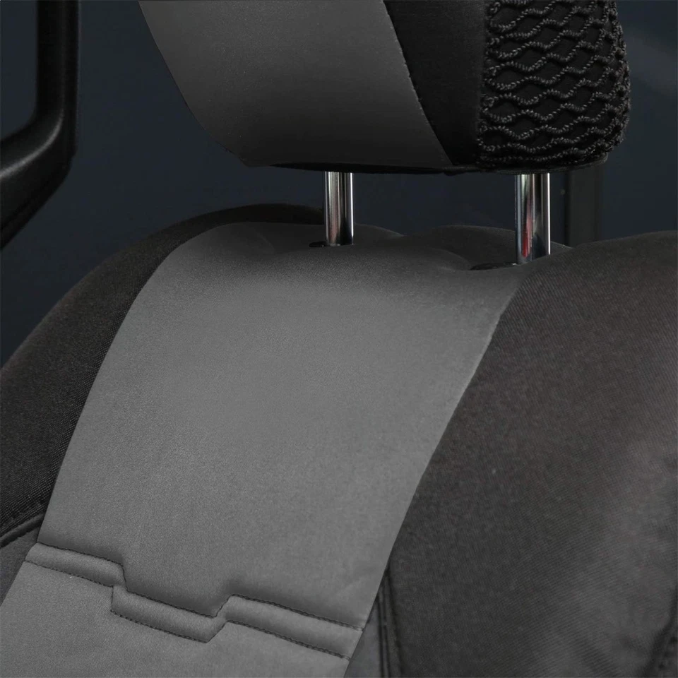 Cubierta de asiento para Jeep Wrangler 2018-2022 Gen2 | Neopreno delantero/trasero negro/carbón Foto 3 de 4