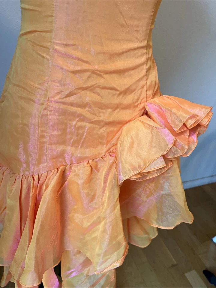 Vestido Zum Zum Talla 3 Naranja Iridiscente Años 80 🍒🍒 Foto 4 de 4