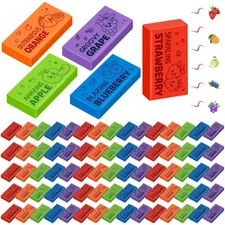 100 Pcs Fruit Scented Erasers Bulk Fun Assortment Erasers Gifts for Teacher R...