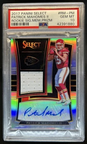 2017 Select Patrick Mahomes II Rookie Jersey Prizm RC Auto #/99 PSA 10 GEM MINT
