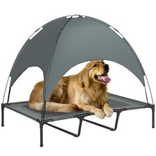 Elevated Portable Dog Cot Cooling Pet Bed With UV Protection Canopy Shade, 48...