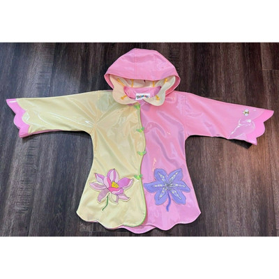 Kidorable Girls Lotus Flower Raincoat with Hood Size 4/5