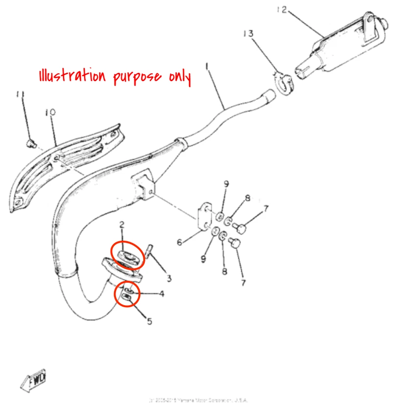 Juego de reparación de juntas de colector de escape Yamaha YZ50 1980-81 #YZ60 1981 #YZ80 1974-79 Foto 2 de 2