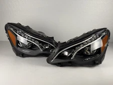 MINT! 2014-2017 MERCEDES E-CLASS COUPE E350 HEADLIGHT PAIR LEFT & RIGHT LED OEM