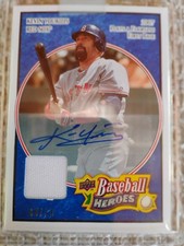 2008 Upper Deck Heroes Jersey Autograph Navy Blue #25 Kevin Youkilis 8/10 RARE