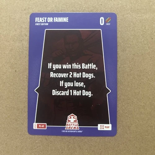 Bo Jackson Battle Arena Alpha Update Play Card SSP Feast Or Famine PL-49