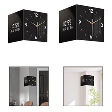 Double Sided Wall Clock Corner Clock for Farmhouse Bedroom Kitchen