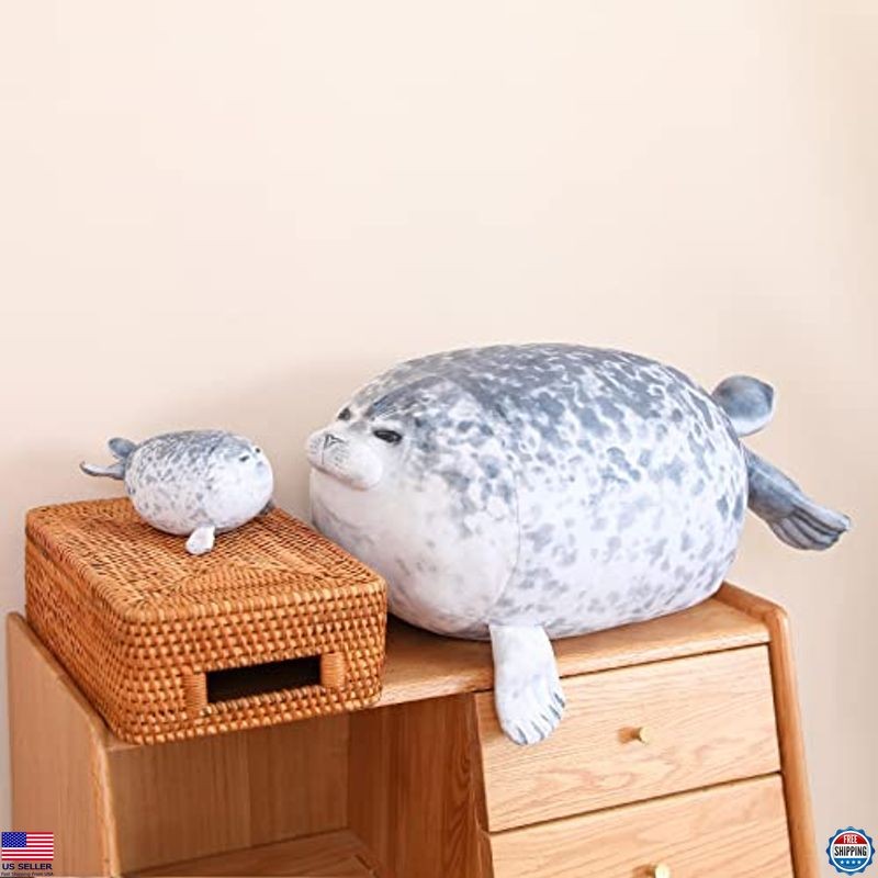 SQEQE Chubby Seal Plush Pillow & 4 Baby Seal Stuffed Toys – Ideal Kids' Gift!