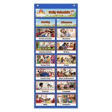 17x38.5" Daily Schedule Pocket Chart with 23 Activity Cards for Classroom