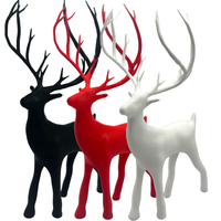 Hirsch Rentier Figur Set Weihnachten Weihnachtsdeko Dekofigur Geschenk 3Er-Set
