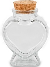 50ml 1Pcs Empty CLear Glass Heart-Shaped Bottles Decorative Glass Bottle W/ Cork