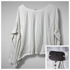 Free People We The Free Shirt Womens Oversized Raw Seam Boho Top Size Small