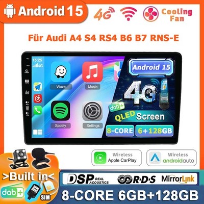 HDMI DAB+Für Audi A4 S4 RS4 B6 B7 RNS-E Android 15 Autoradio CarPlay GPS 6+128GB