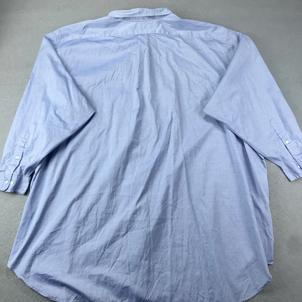 Ralph Lauren Big & Tall 5XLT 22 36/37 Blue Flesh Pony Oxford Shirt Long Sleeve - Image 3 of 4