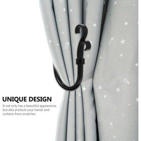 2 Pcs Black Curtain Tieback Iron Holder Wall Hook Decorative Holdback