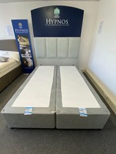 HYPNOS Kingsize Bedset Flexibase divan / Francesca HB in slate/grey 150x200 cm