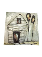 Signed Kellie Montana Painting on Canvas Rustic Barn House Primitive