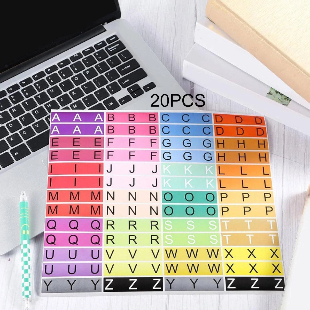 20 Pieces Alphabet Book Spine Labels Index File Folder Labels for School