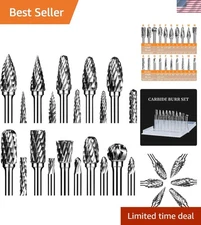 Double Cut Tungsten Carbide Burrs Set - 1/8" Shank for Metal and Wood Engraving