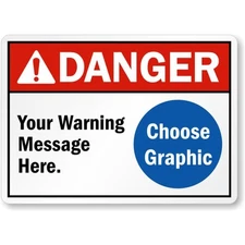 Custom Text Ansi Danger Aluminum Weatherproof Sign b00961