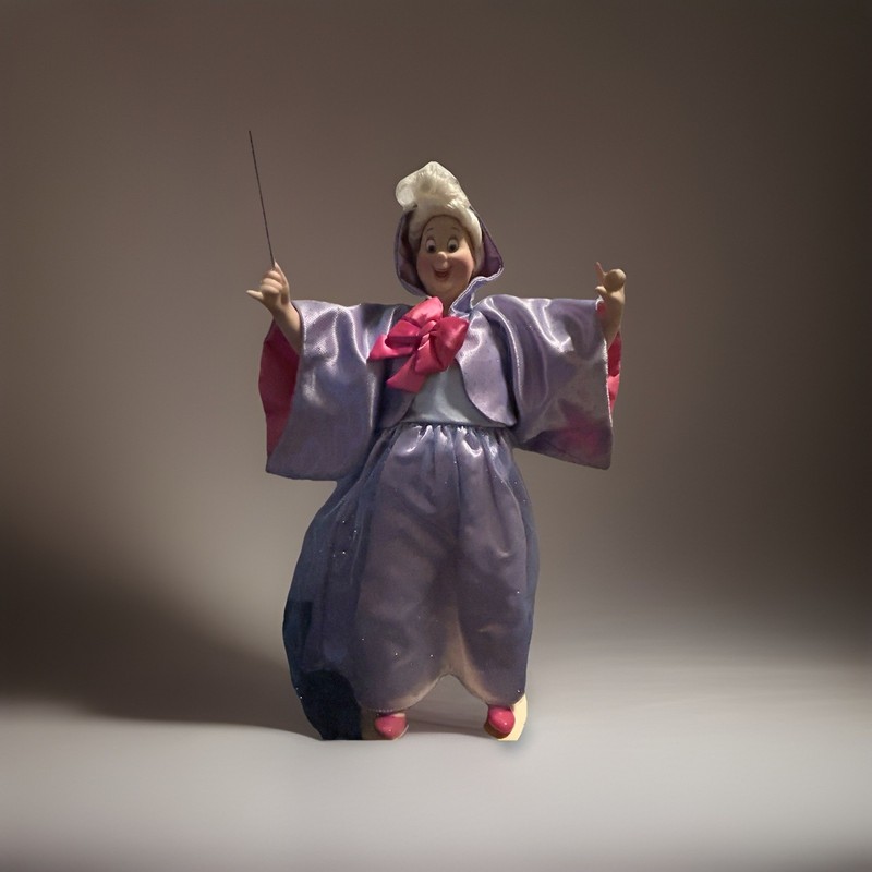 Franklin Heirloom Dolls Disney Cinderella Fairy Godmother with a stand