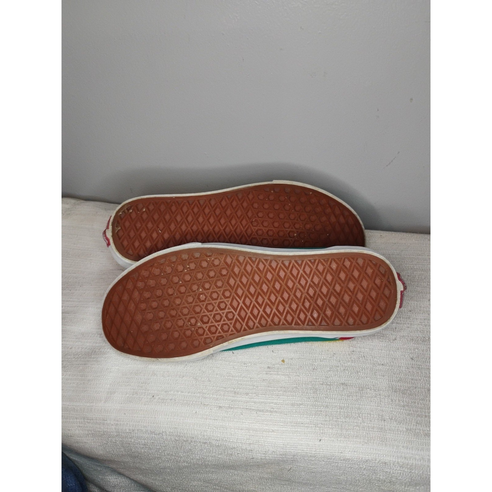 Vans Old Skool Men's 7 Off The Wall Laced Skate Shoes Blue Yellow Green Red Y2K thumbnail 11