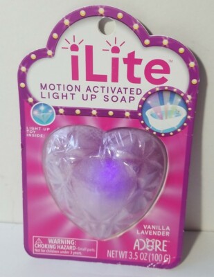 ILite Motion Activated Light Up Heart Soap TOY INSIDE Encourages Hand Washing