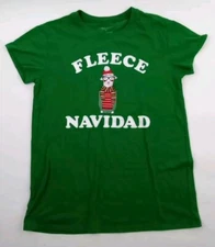 North Pole Trading Co. Christmas Holiday Llama "Fleece Navidad" T-Shirt Size S