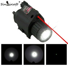 Tactical LED Flashlight Red Green Dot Laser Sight Torch For Airsoft Rail Pistol