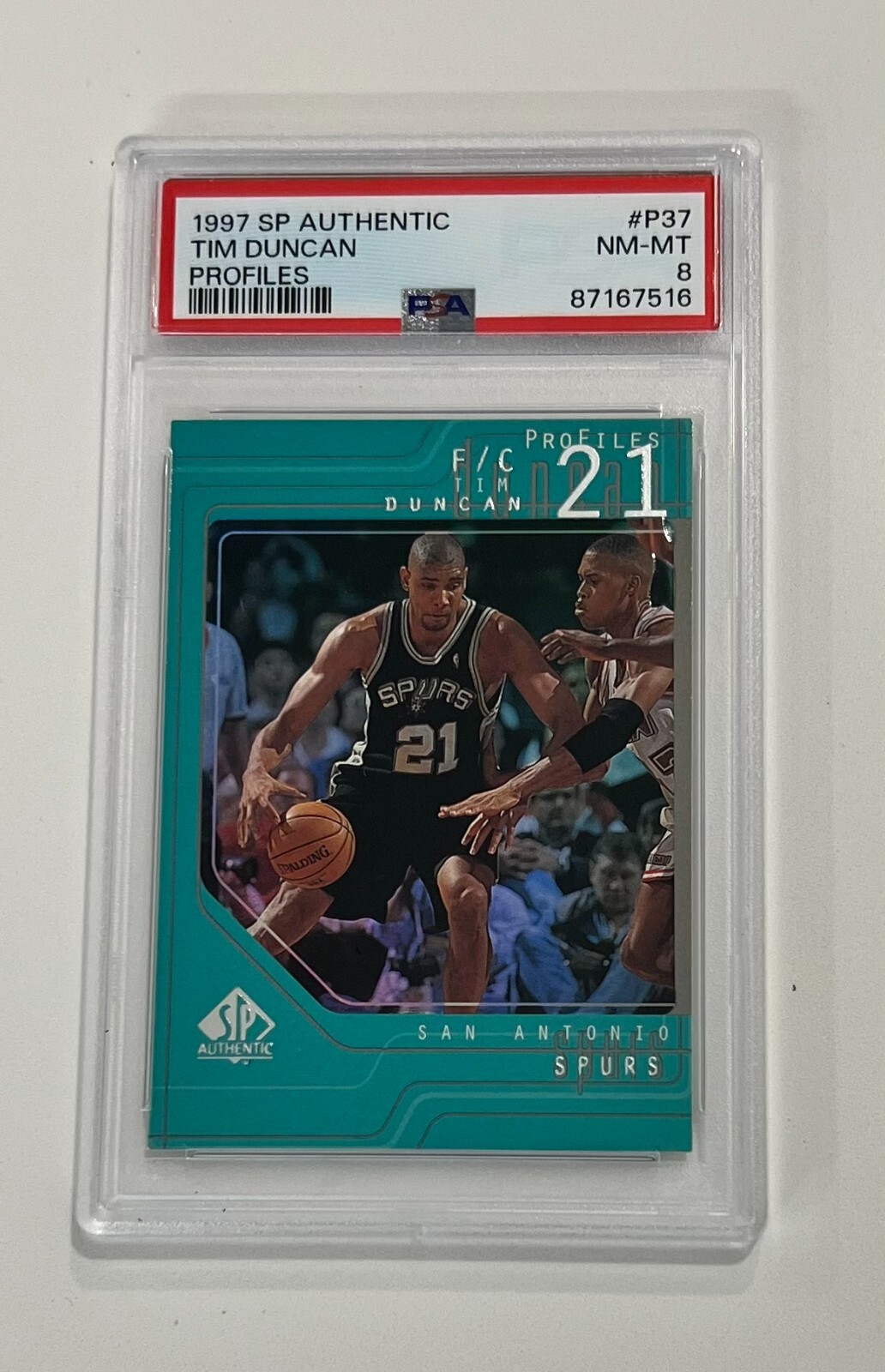 1997 SP Authentic Tim Duncan ProFiles #P37 PSA 8