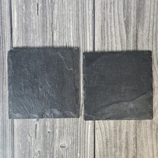 2 Handmade Slate Square Chalkboard Blackboard Sign Shabby Chic Style 6X6